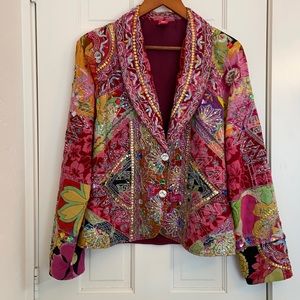 Floral Bejeweled Blazer